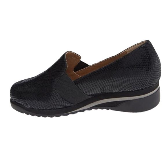 Bettye Muller Concept Women's Black Tropic Platform Wedge Leather Shoes Size 6.5 - Picture 4 of 15